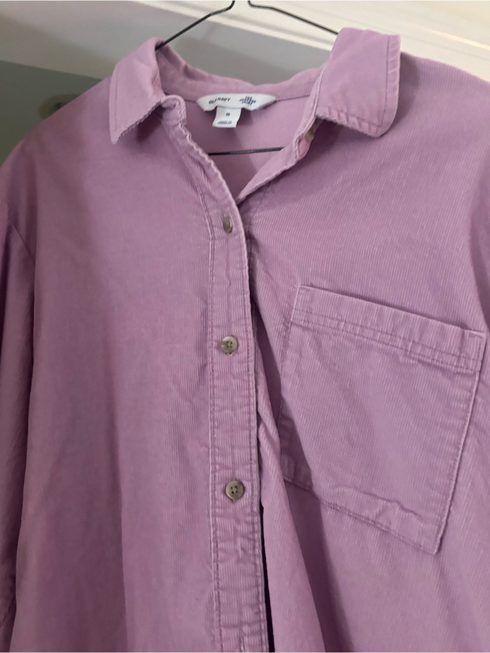 Old Navy Women’s Corduroy Button-Down Shirt in Lavender